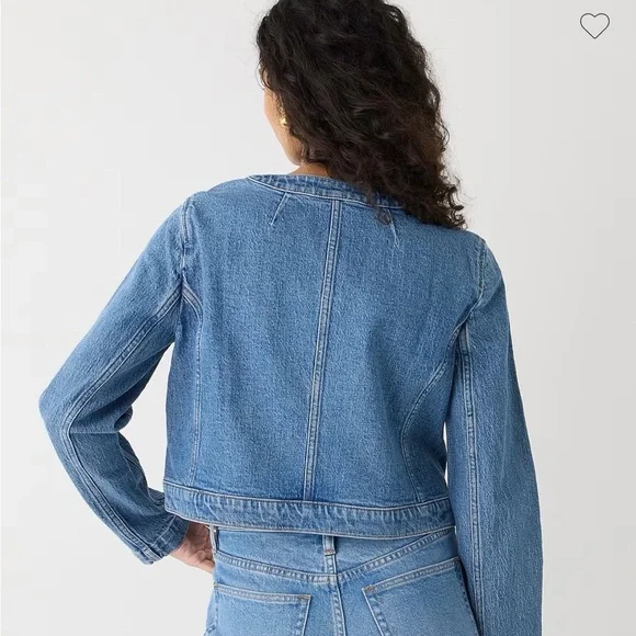 #115 NWT. J. Crew Blue Women's Denim Jean Jacket. - Picture 4 of 16